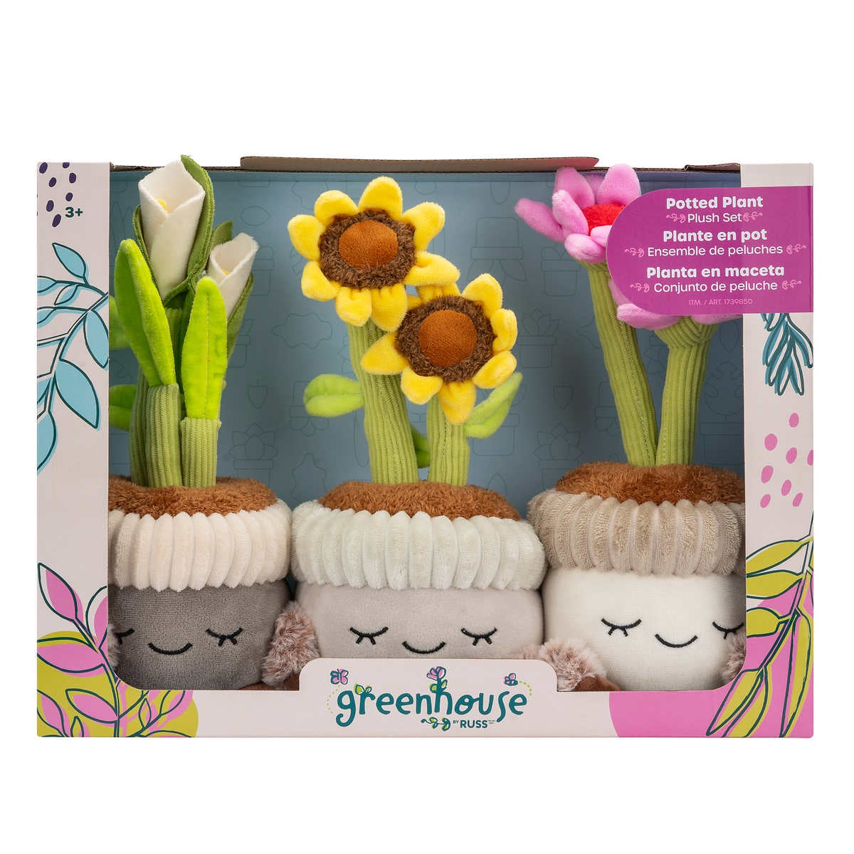 Russ Greenhouse - 12” Plush Flower 3-pack