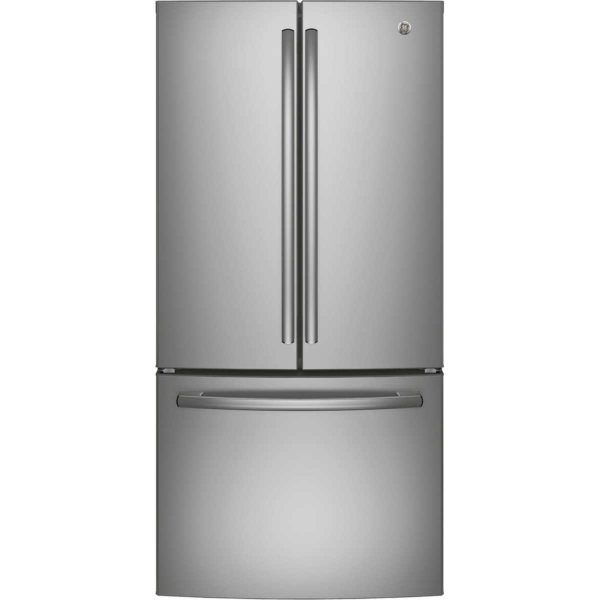 GE 33 in. 24.8 cu.ft. Stainless Steel Bottom Freezer Refrigerator with FrostGuard technology