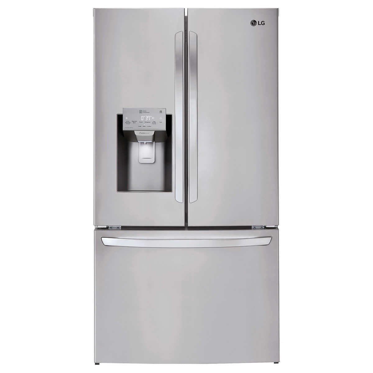 LG 36 in. 26 cu. ft. Stainless-steel French Door Refrigerator with Smudge-resistant Finish