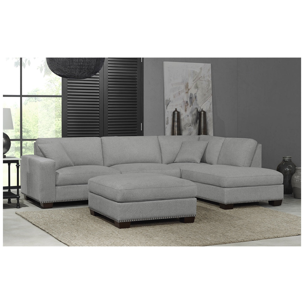 Thomasville Artesia Fabric Sectional with Ottoman