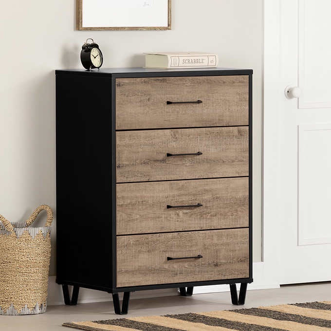 Arlen 4-Drawer Rustic Weathered Oak Chest