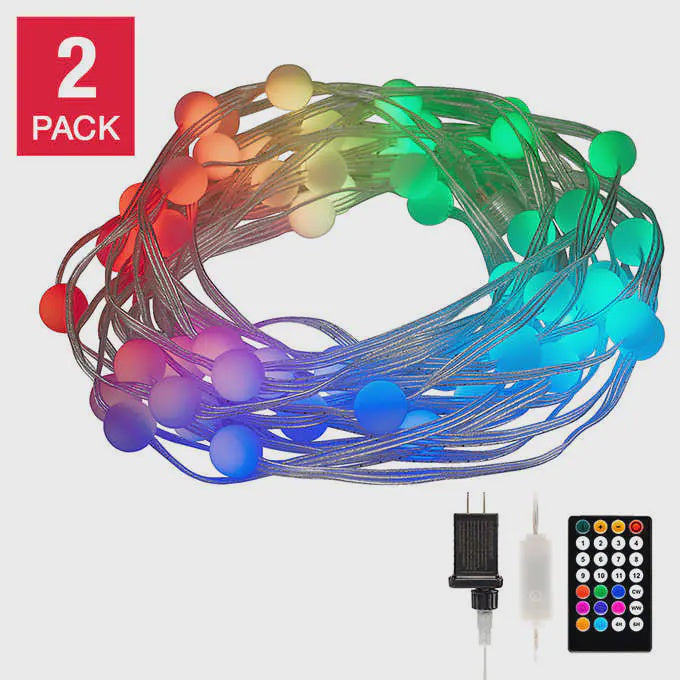 Color-Changing LED Bubble Lights 2-pack