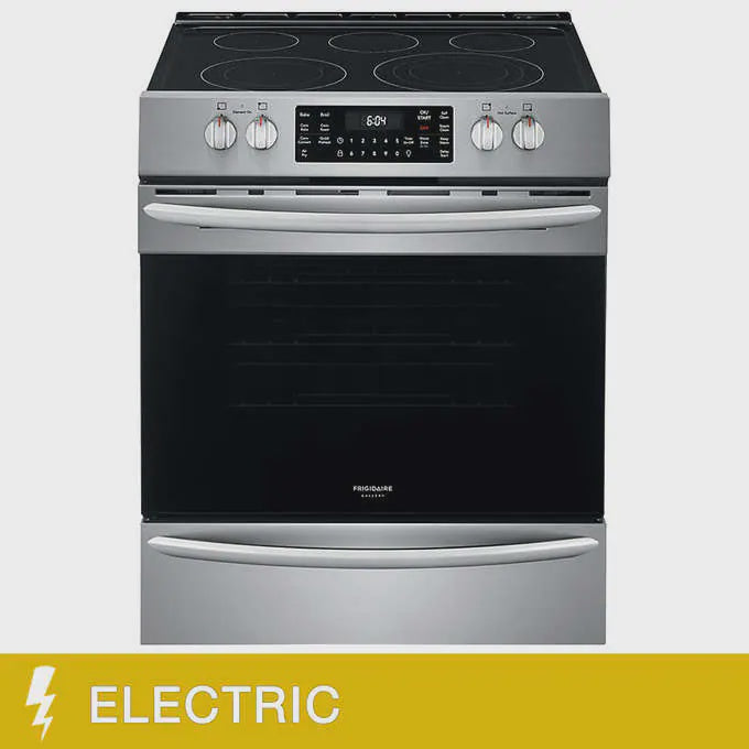 Frigidaire Gallery 30 in. 5.4 cu ft. Stainless Steel Freestanding Electric Front Control Range with Air Fryer CGEH3047VFE