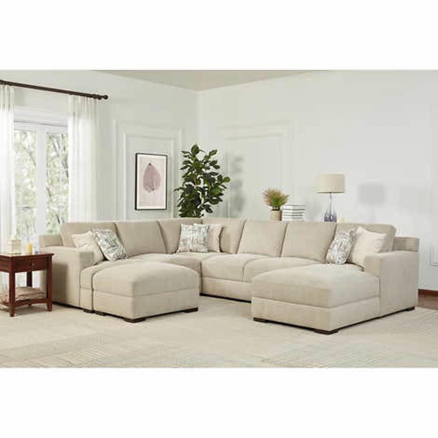 Gilman Creek Fabric Sectional with Ottoman