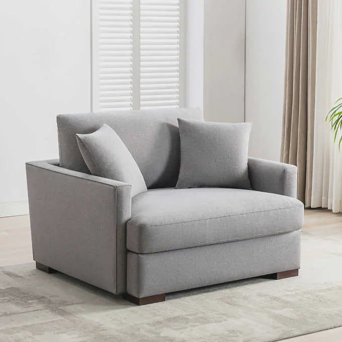 Jasper Modern Oversized Grey Fabric Chair