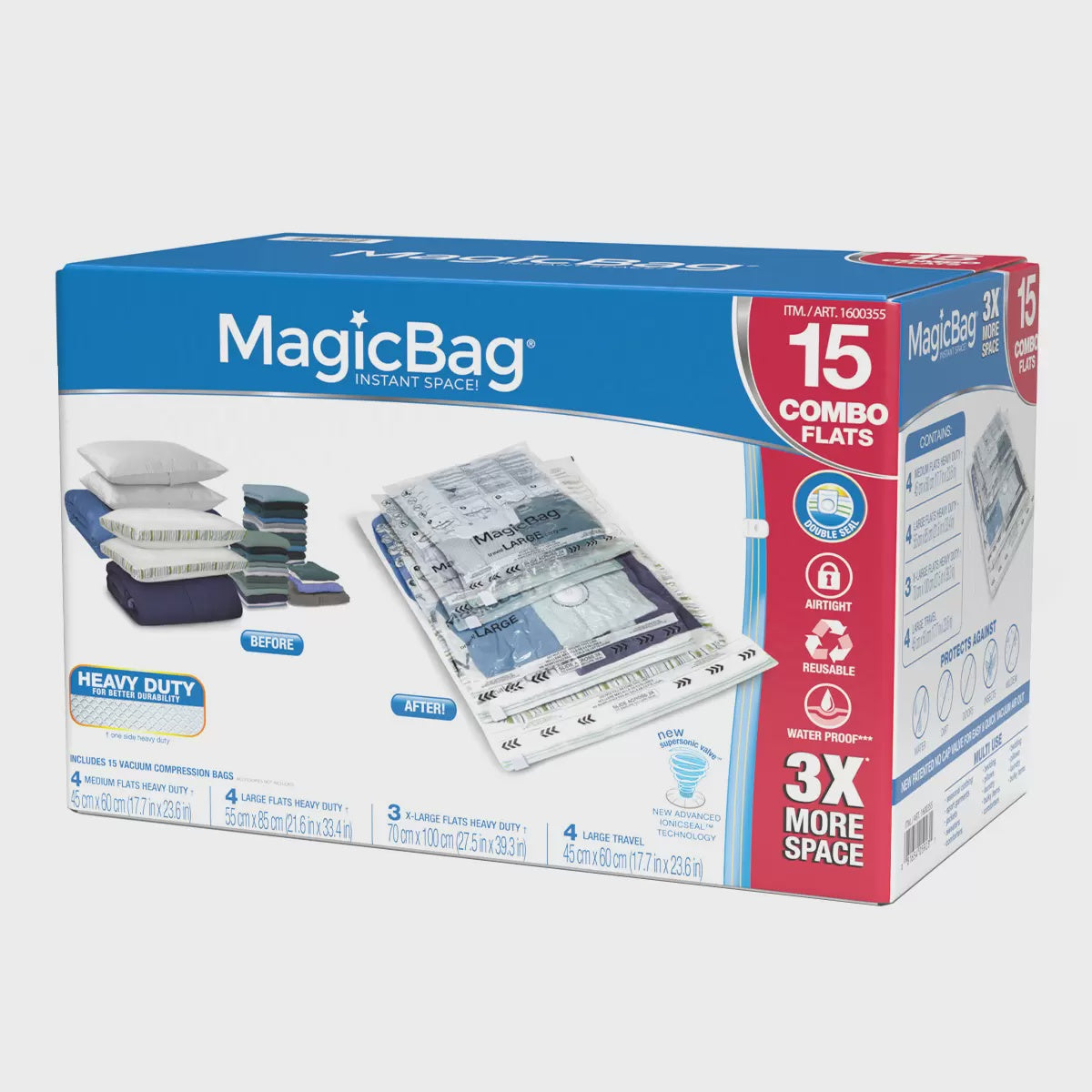 MagicBag Instant Space Saver Storage Combo Set 15-Pack