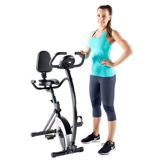 Marcy Foldable Exercise Bike with High-back Seat