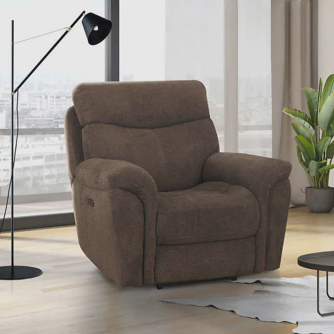 Sealy Vesper Brown Fabric Power Recliner