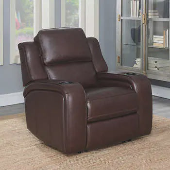Brown Top Grain Leather Home Theater Recliner