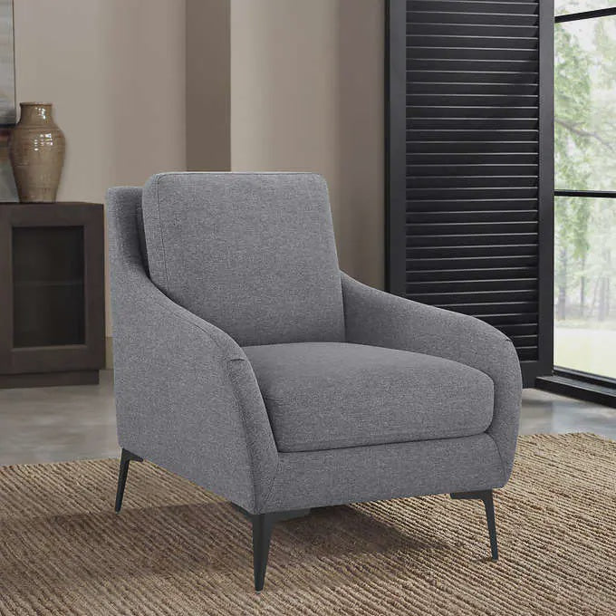 True Innovation Modern Fabric Accent Chair, Grey