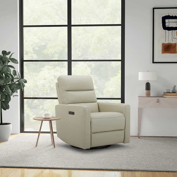 Gilman Creek – Leather Power Swivel Glider Recliner