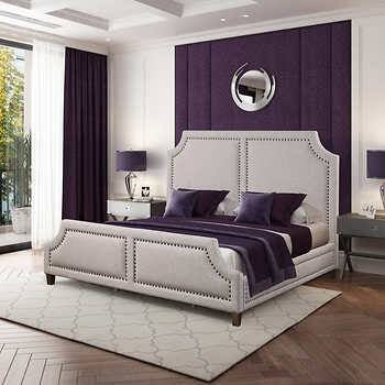 Thomasville Fully Upholstered Panel Modern King Bedframe