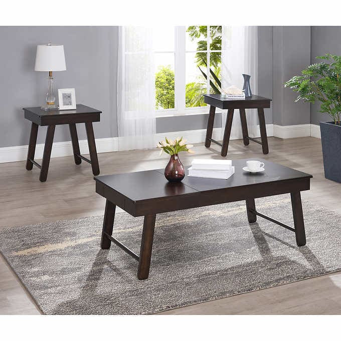 Chantal Lift-top Coffee Table with Drawer and 2 End Tables