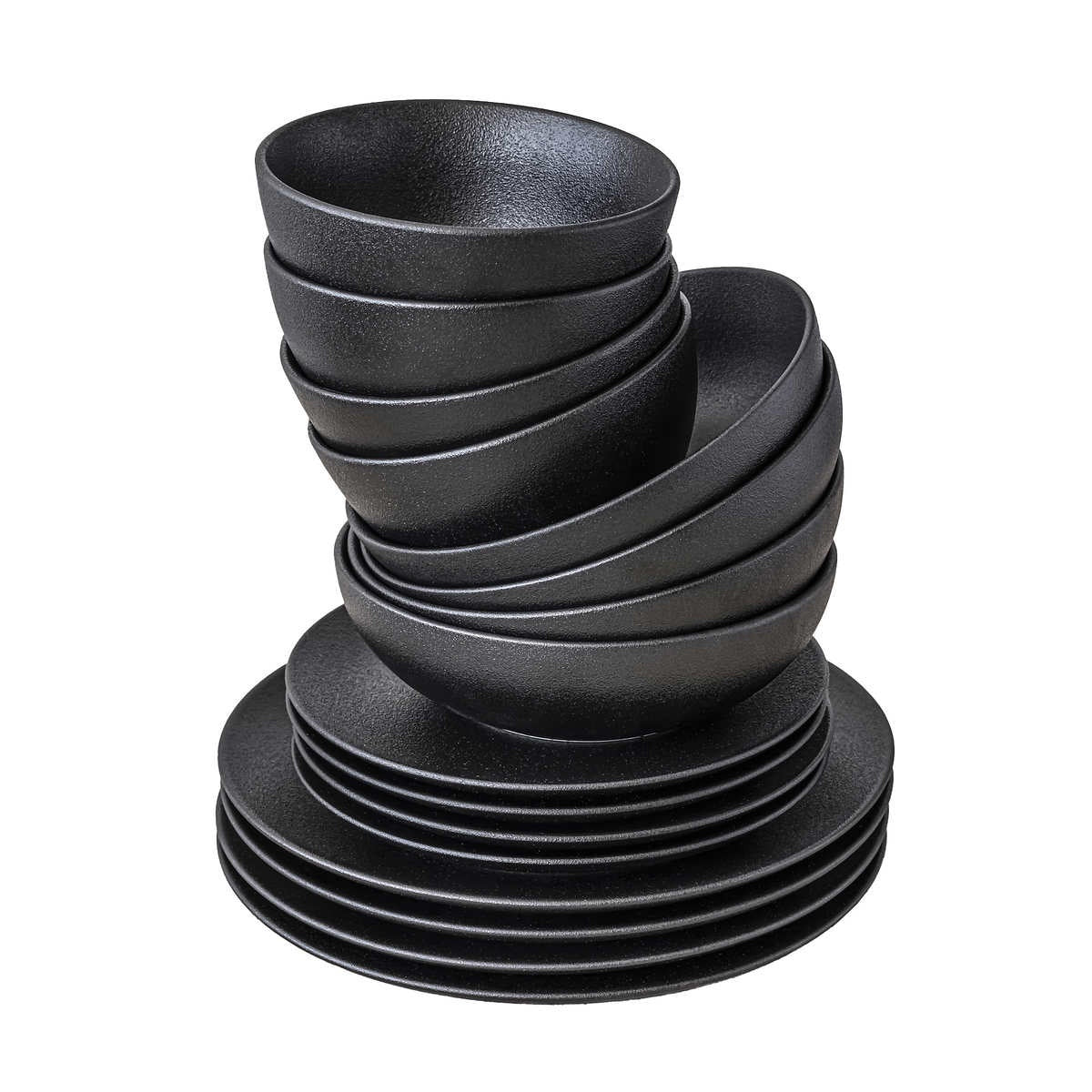 Over & Back Faux Cast Iron Dinnerware Set, 16-piece